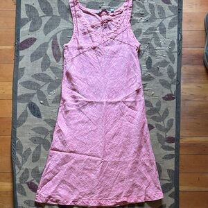 Horny Toad Pink Red Knee Length 100% Linen Dress S